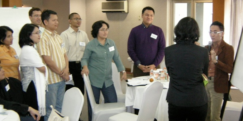 People undergoing a facilitated training from EngagingMinds
